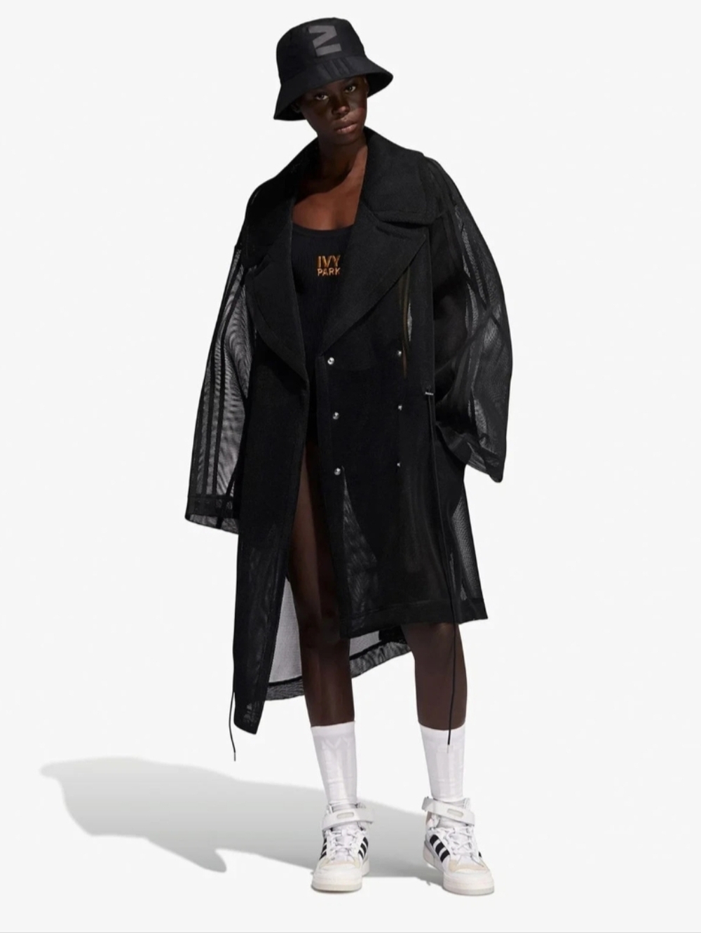 NWT Adidas x Ivy Park Mesh Trench Coat